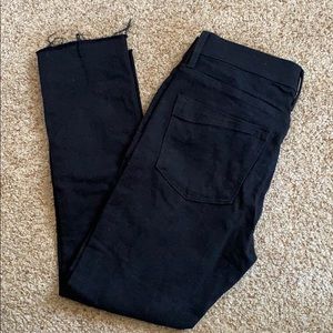 Distressed black Express jeans